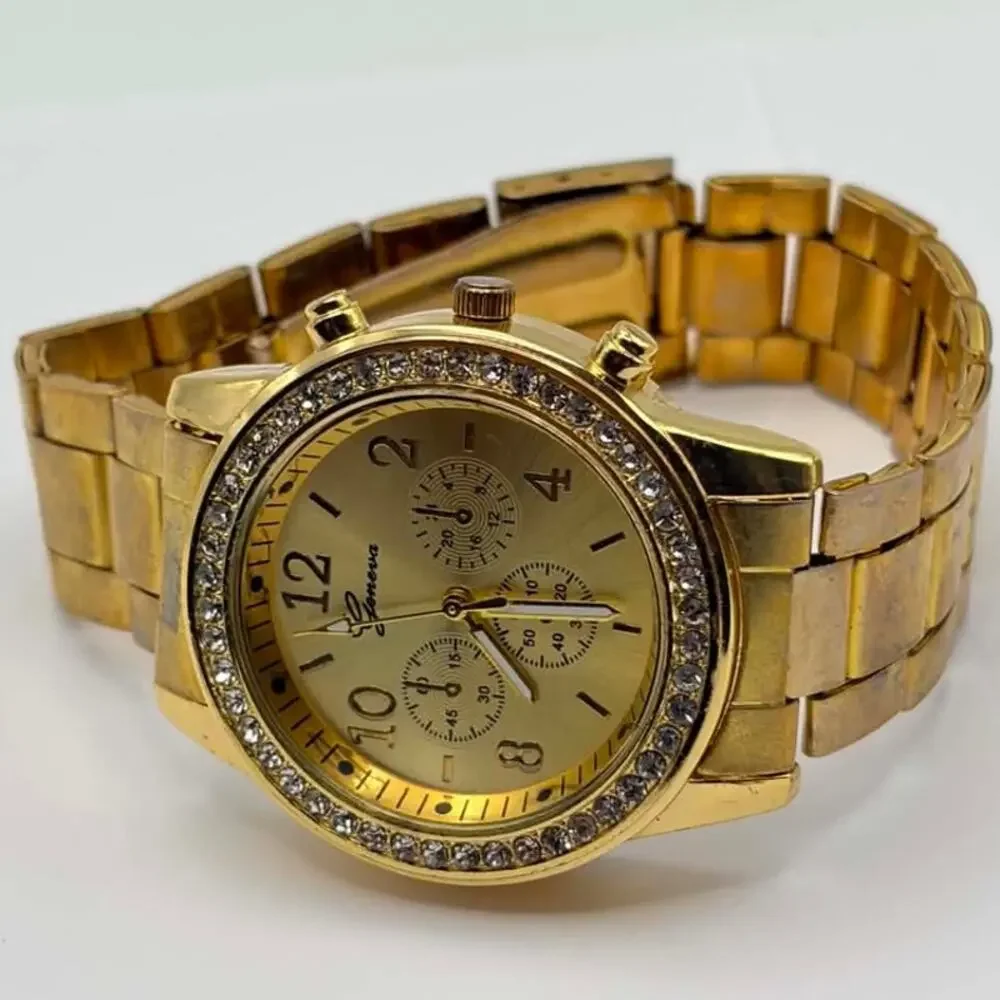 Gold Geneva Men's Watch